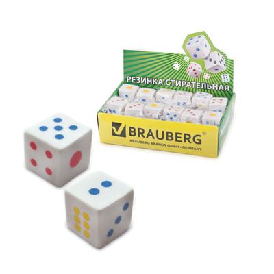 Ластик Brauberg Game 24*24*24 белый, ассорти 223605