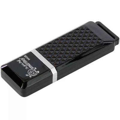 Флеш-диск 4 GB, SMARTBUY Quartz, USB 2.0, черный, SB4GBQZ-K