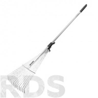 Грабли веерные стальные ,190-600х790-1620мм,15 зубьев,раздвижные,стальной черенок//Palisad