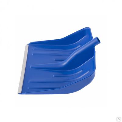 Лопата снеговая 400х420 без черенка  синяя пластм метал окант