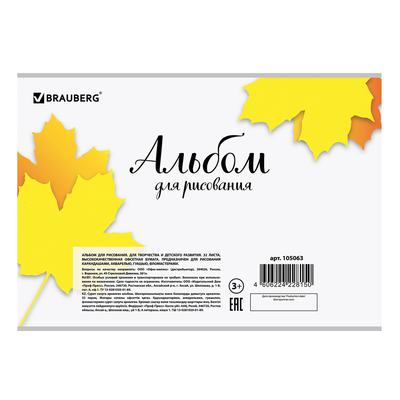 Альбом для рисования А4, 32 листа, скоба, обложка картон, BRAUBERG «ЭКО», 202×285 мм, «Краски» (1 ви