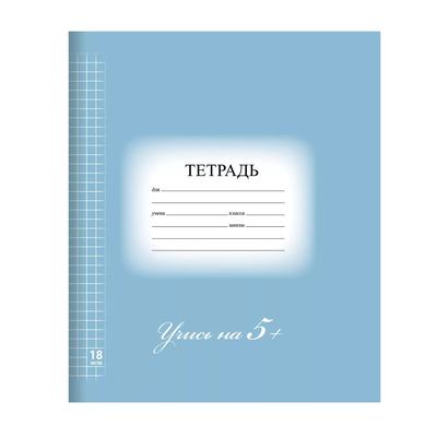 Тетрадь 12 л. BRAUBERG ЭКО "5-КА", линия, обложка картон, СИНЯЯ, 104764